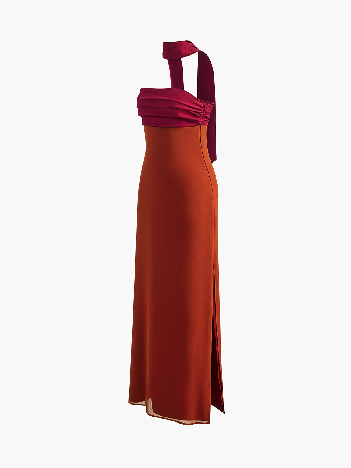 Pleated Panel Halter Maxi Dress — Svelte Chic
