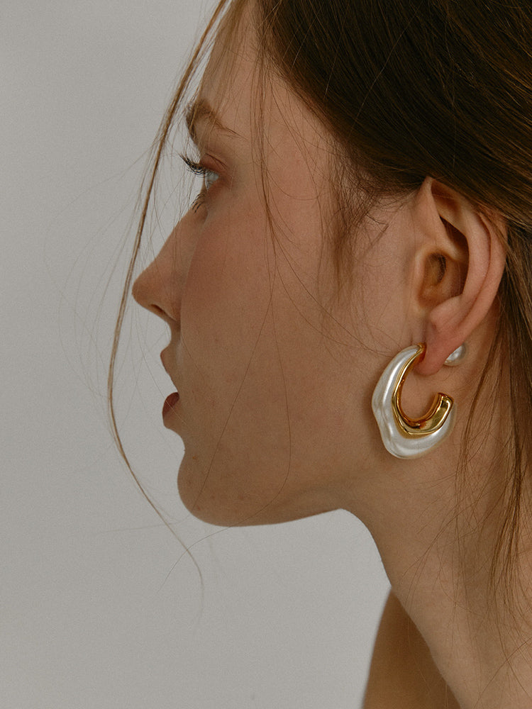 Pearl Drop Earrings — Gold — Svelte Chic