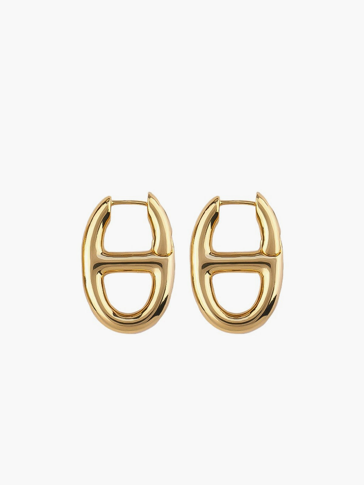 Minimalist Oval Earrings — Gold in Gold — Svelte Chic
