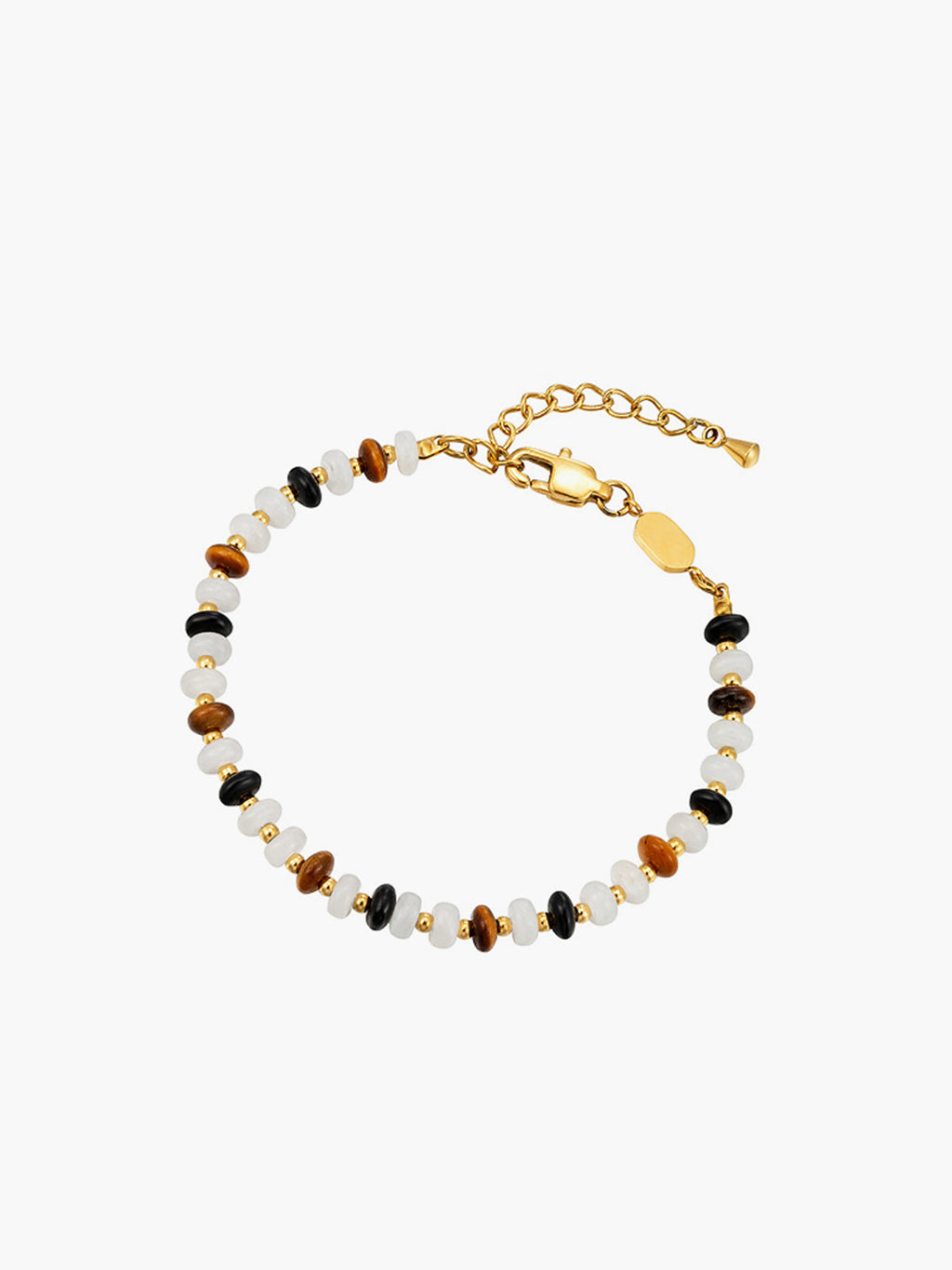Tiger's Eye Beaded Bracelet — Gold & Black — Svelte Chic
