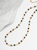 Tiger's Eye Beaded Necklace — Multicolour in Multicolor — Svelte Chic