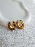 Amber Hoop Earrings — Gold in Brown — Svelte Chic