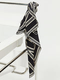 Silk Totem Scarf — Black, 65 × 65 cm in Black — Svelte Chic