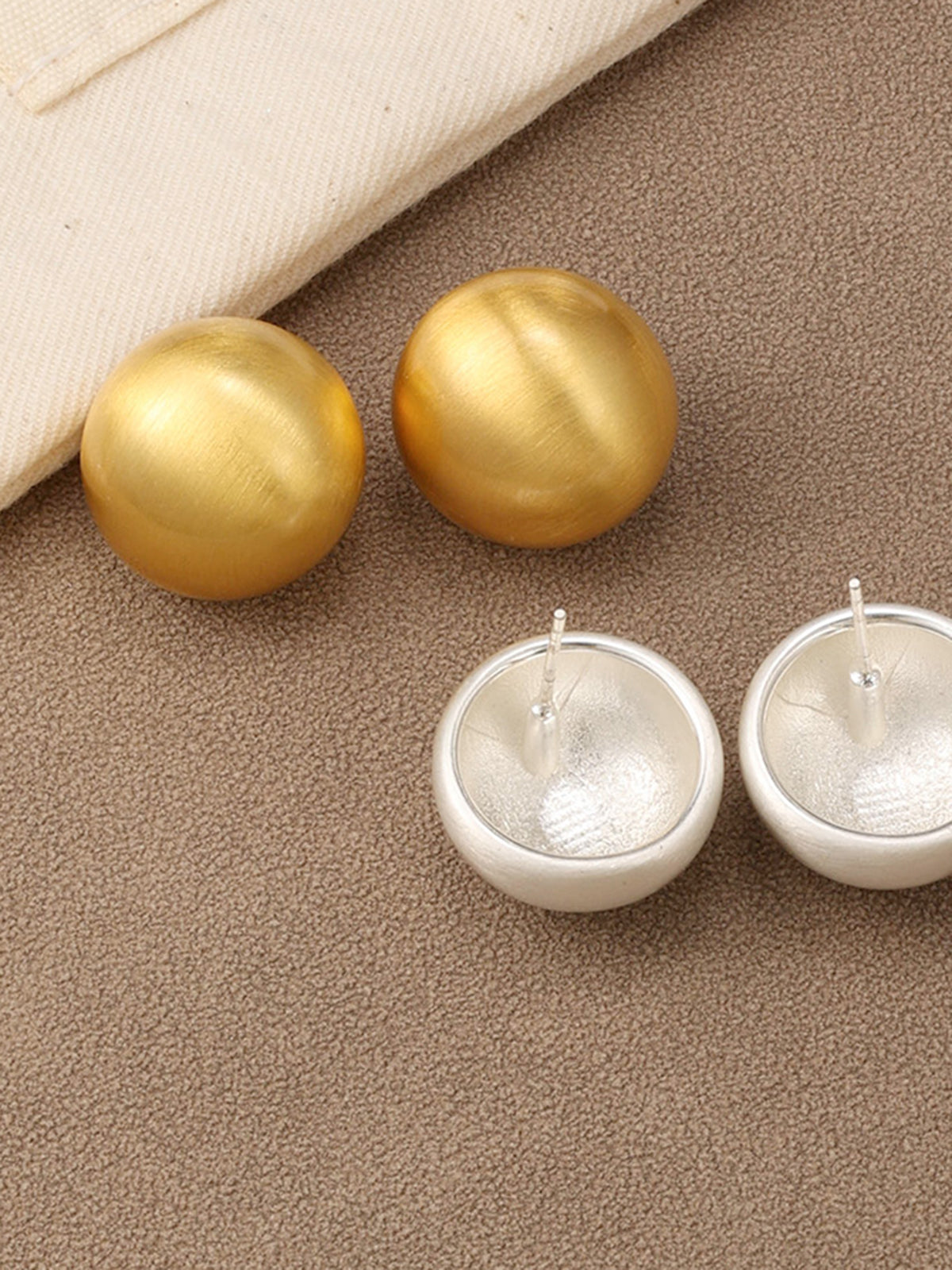 Russ Half-Dome Earrings — Gold — Svelte Chic