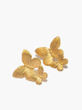 Double Butterfly Earrings in Gold — Svelte Chic