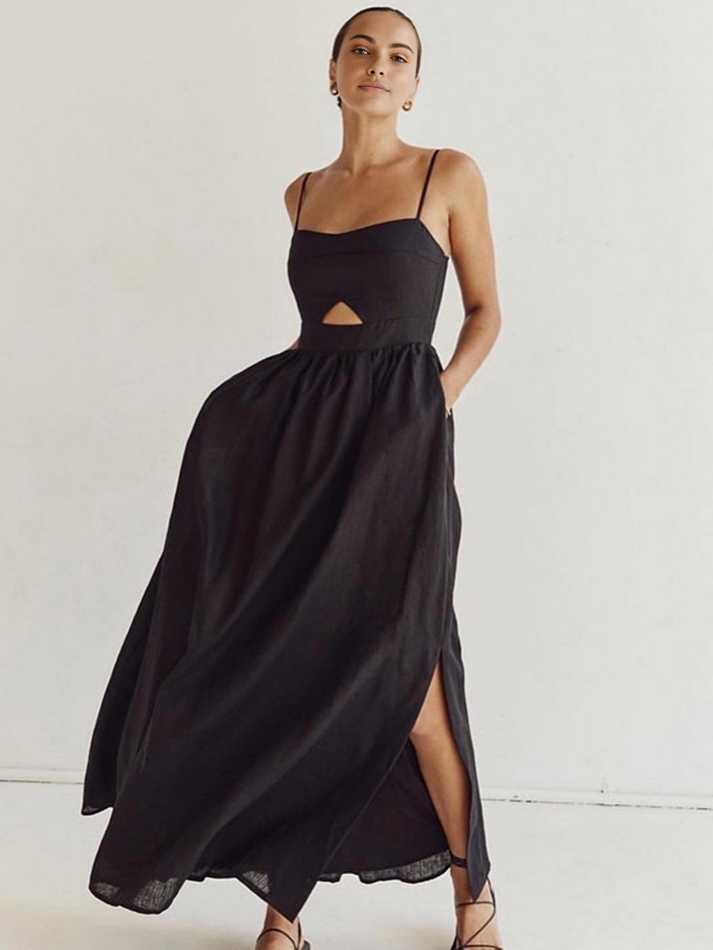 Cotton Sleeveless Pocket Maxi Dress — Svelte Chic