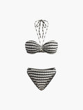 Striped Halter Bikini Set in Black & White — Svelte Chic
