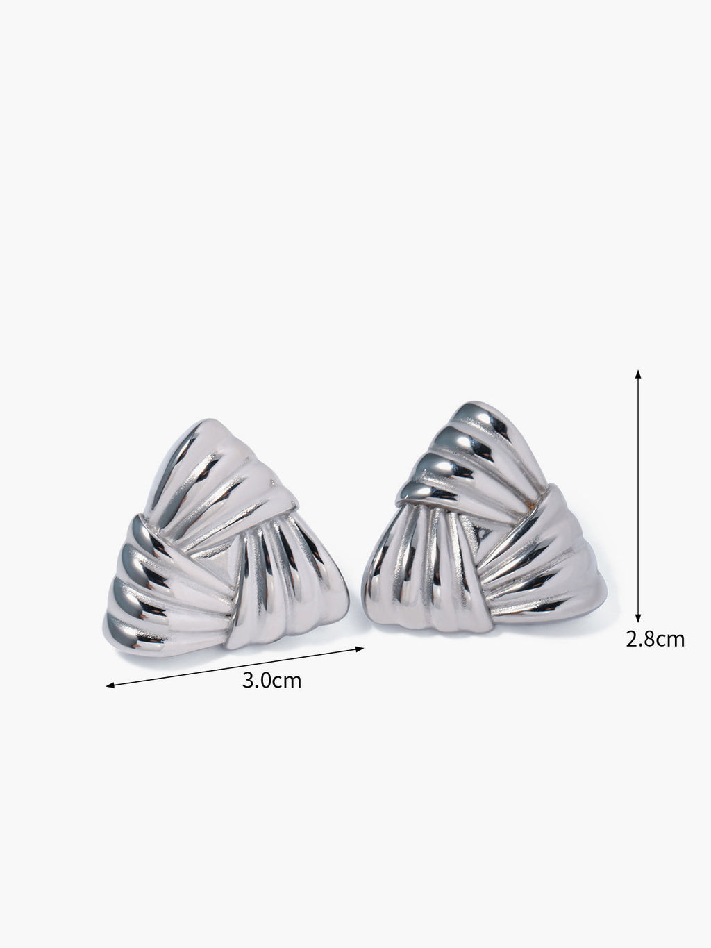Braided Triangle Earrings — Titanium Steel — Svelte Chic