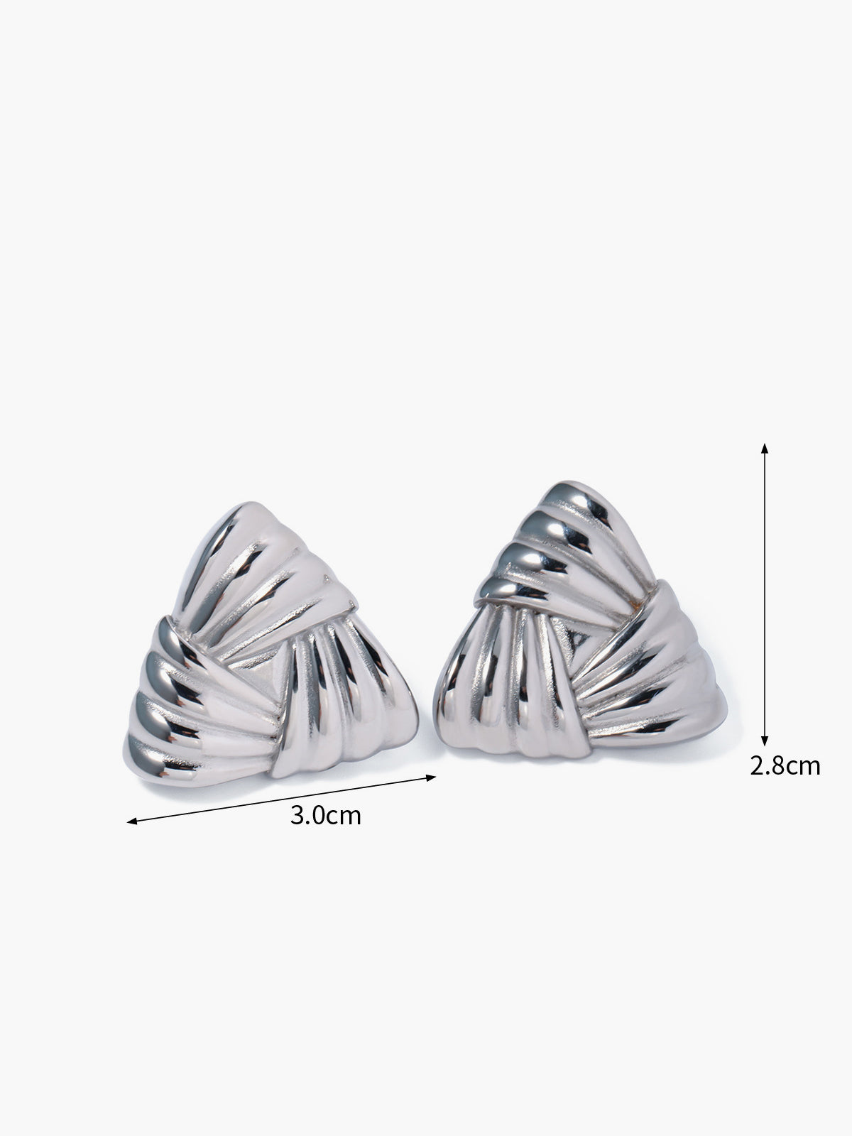 Braided Triangle Earrings — Titanium Steel — Svelte Chic