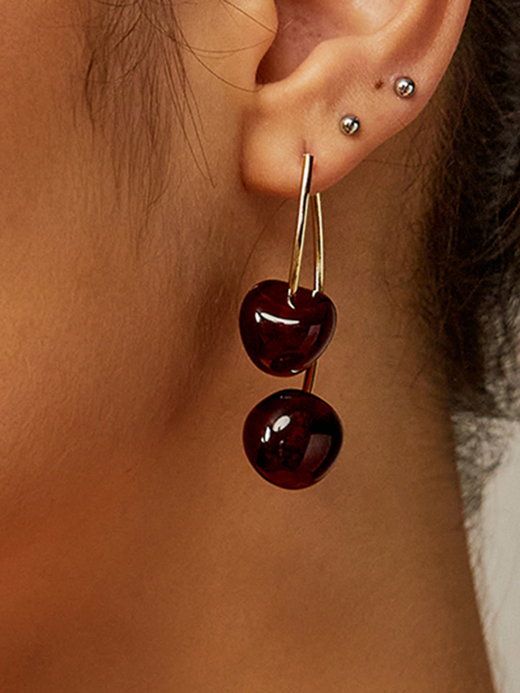 Cherry Charm Drop Earrings — Svelte Chic