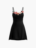 Sweetheart Zip Mini Dress — Black in Black — Svelte Chic