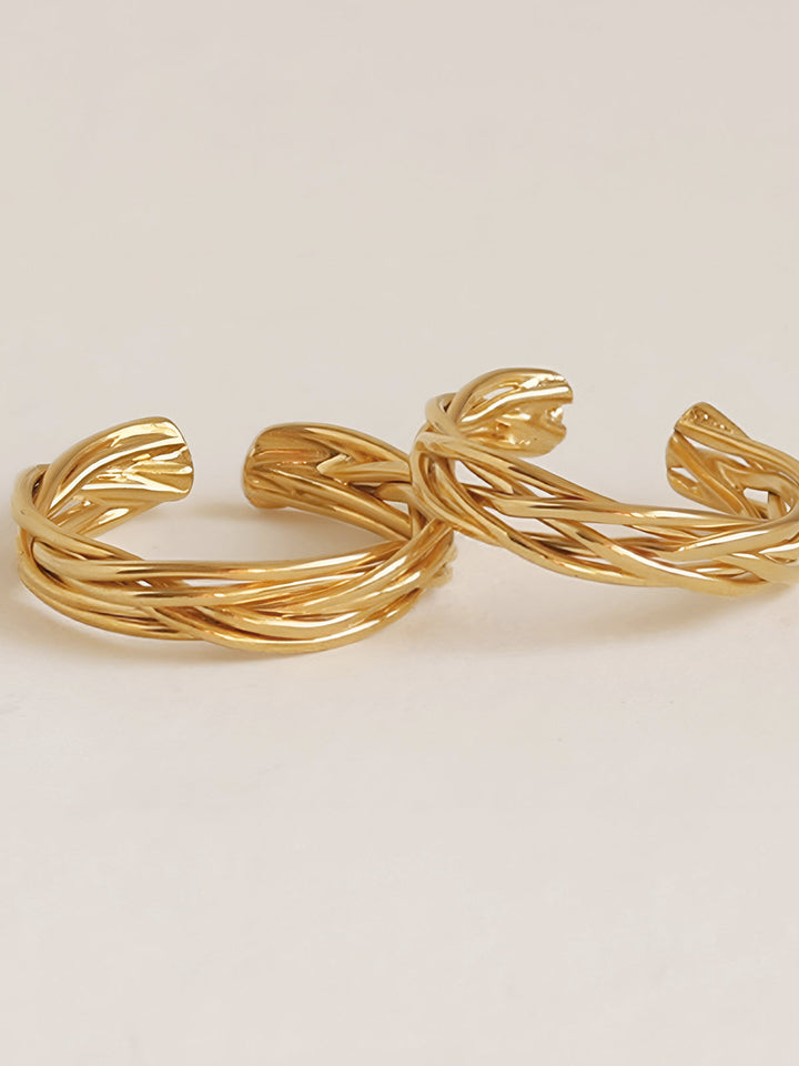 Şık Metal Çizgi Açık Yüzük