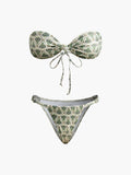 Print Strapless Bikini Set in Multicolor — Svelte Chic