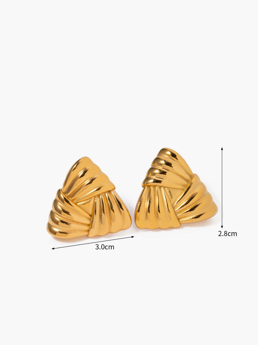 Braided Triangle Earrings — Titanium Steel — Svelte Chic