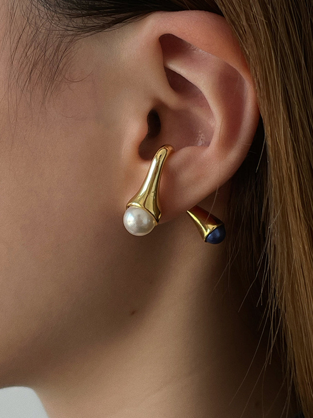Stacked Pearl Earrings — Gold in Gold — Svelte Chic