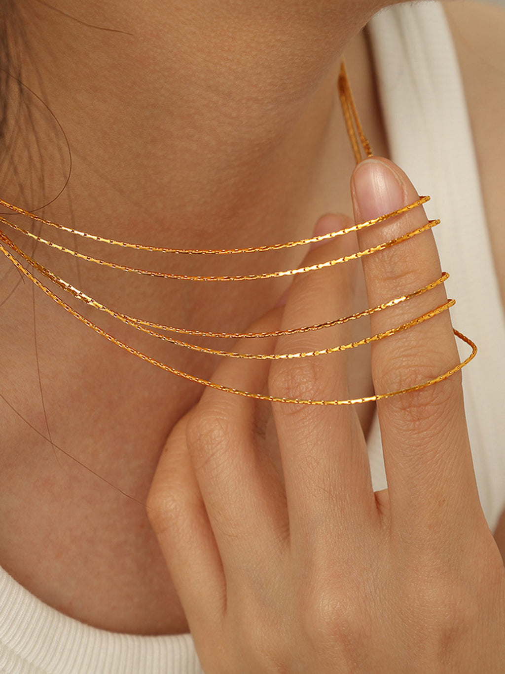 Layered Chain Necklace in Gold — Svelte Chic