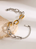 Two-Tone Link Bracelet in Silver — Svelte Chic