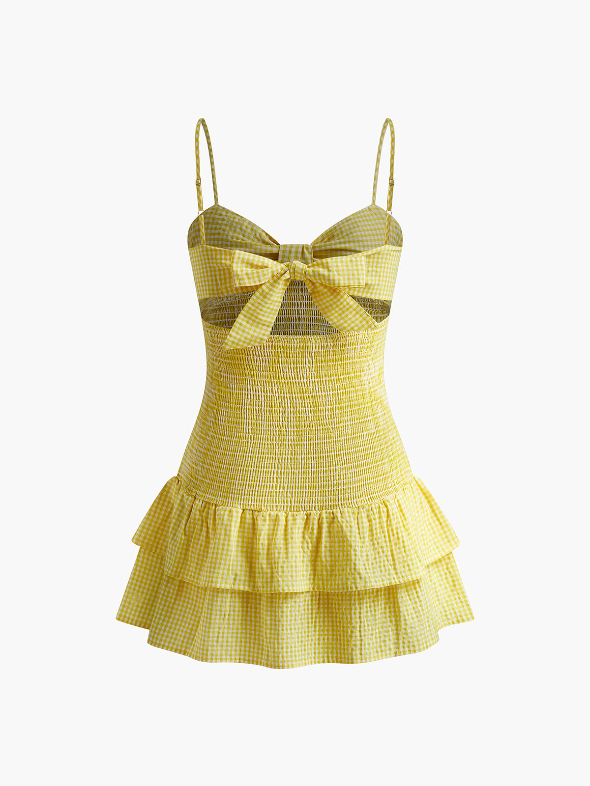Shirred Backless Ruffle Cami Mini Dress — Svelte Chic