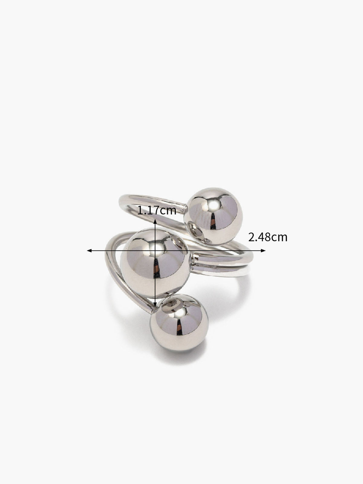Silver Ball Open Ring — Svelte Chic
