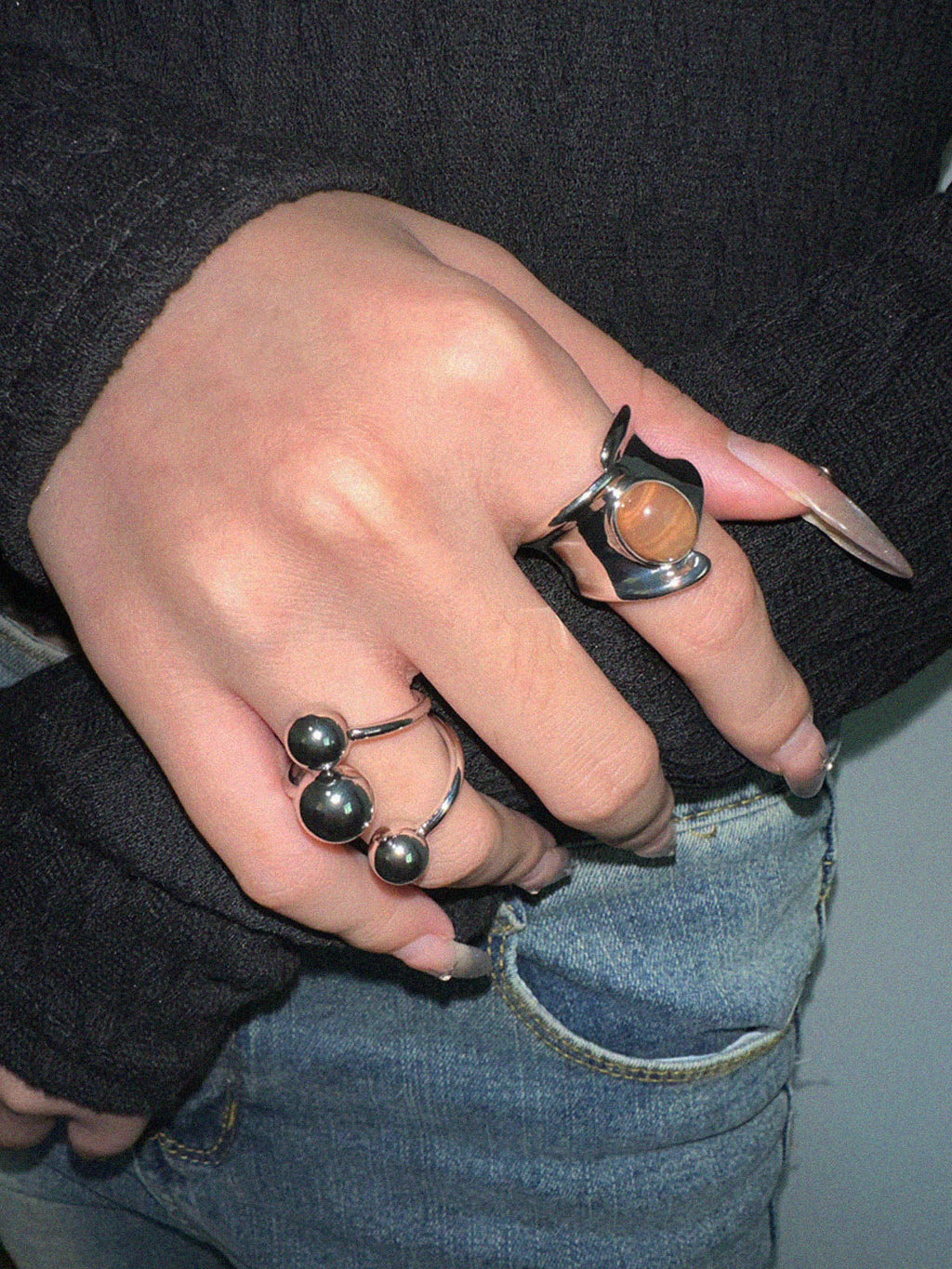 Silver Ball Open Ring — Svelte Chic