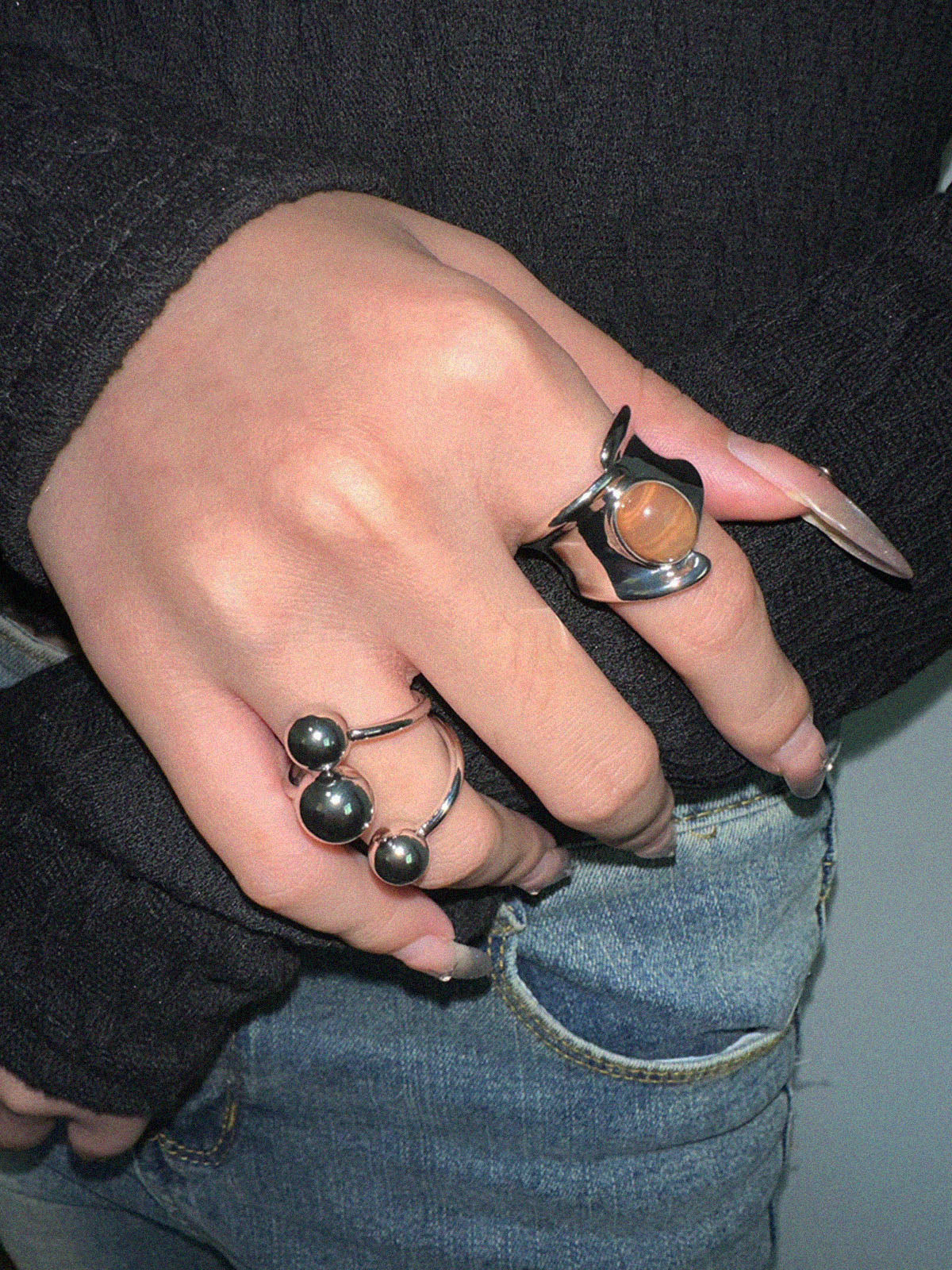 Silver Ball Open Ring — Svelte Chic