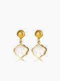 Pearl Seashell Earrings in Gold — Svelte Chic