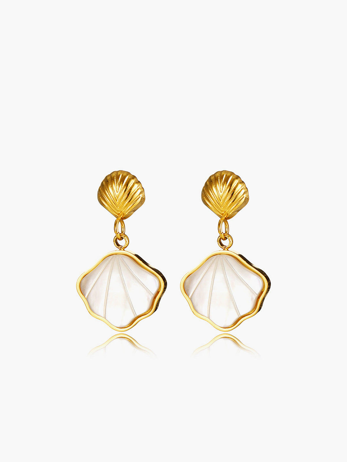 Pearl Seashell Earrings in Gold — Svelte Chic
