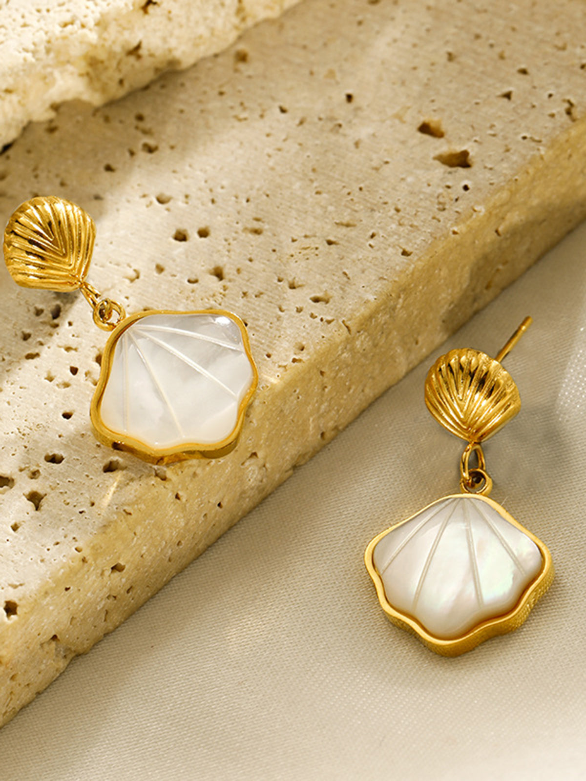 Pearl Seashell Earrings — Svelte Chic