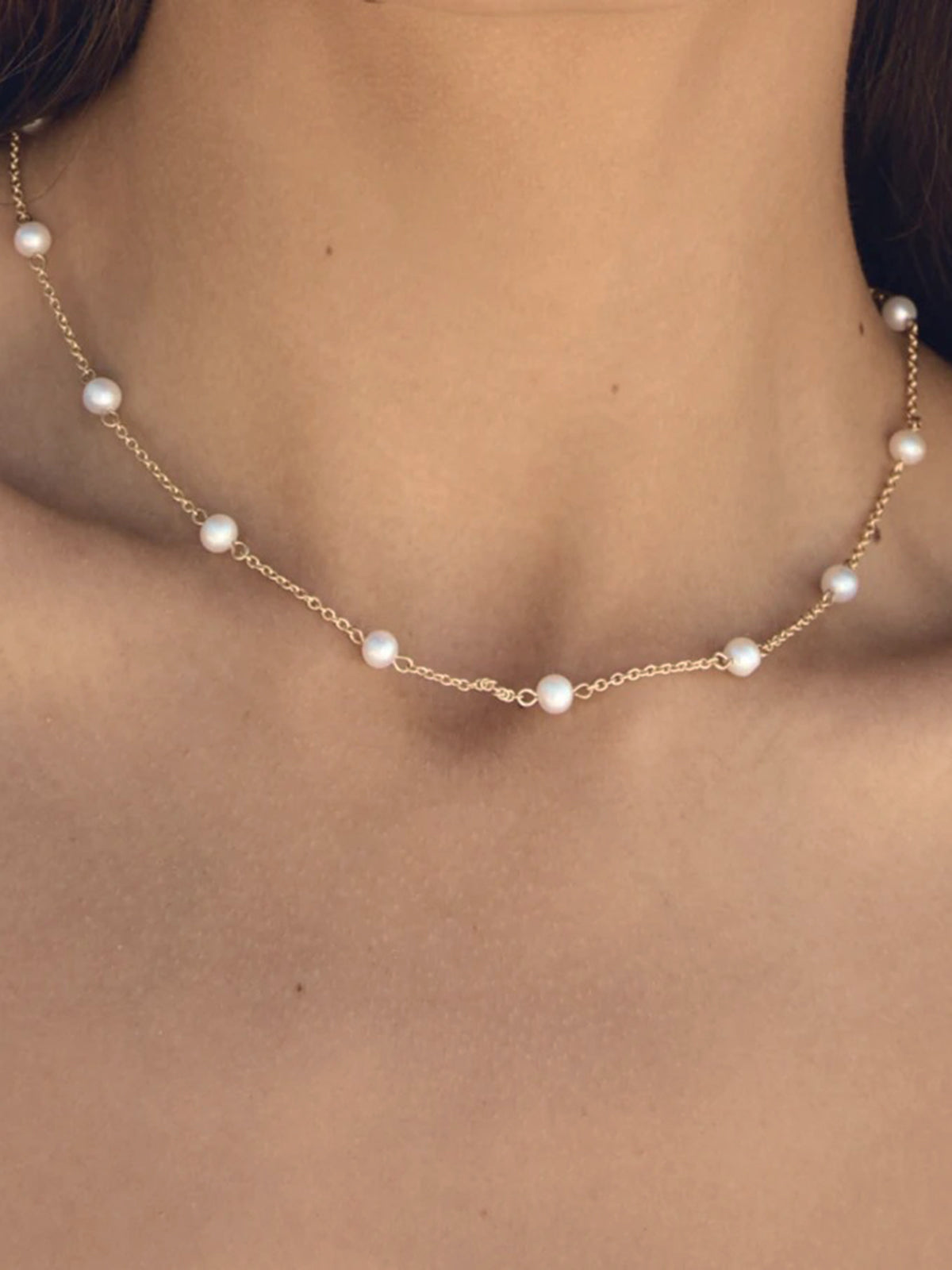 Pearl Chain Necklace in Gold — Svelte Chic