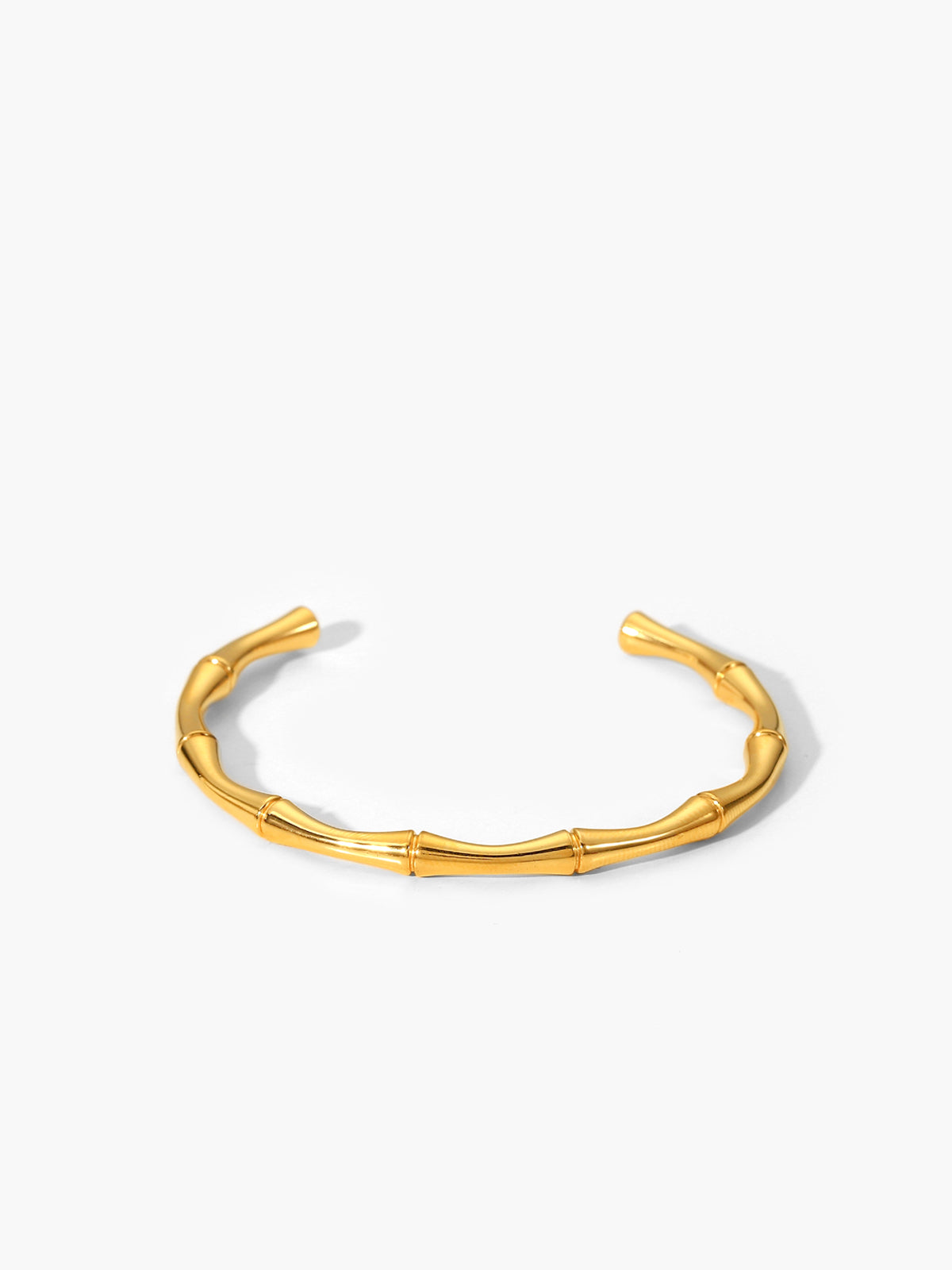 Open Bamboo Bangle in Gold — Svelte Chic