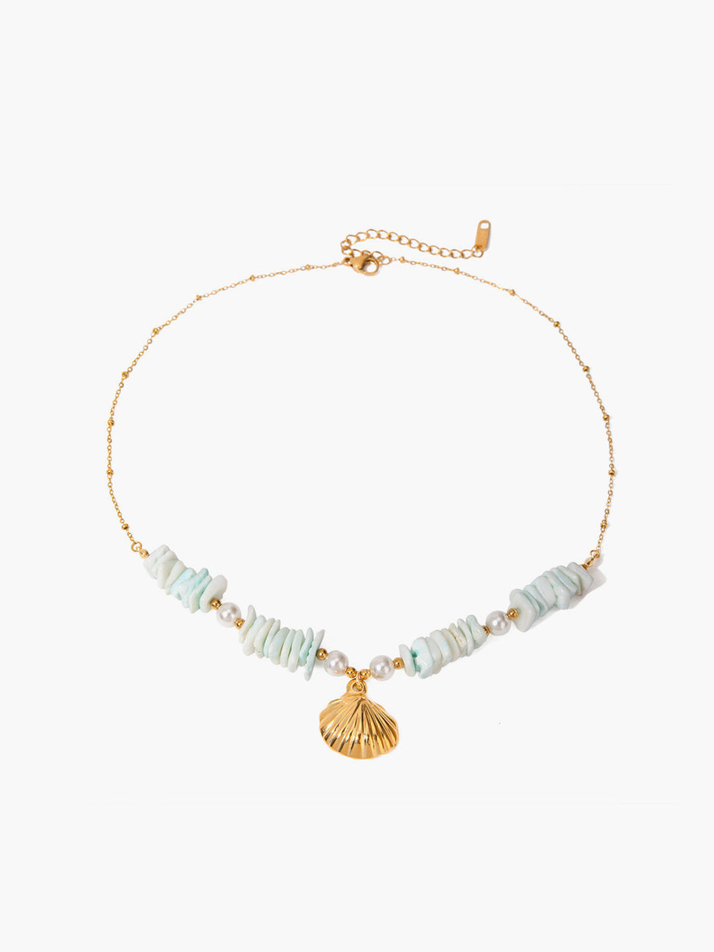 Pearl Shell Necklace in Mint Green — Svelte Chic