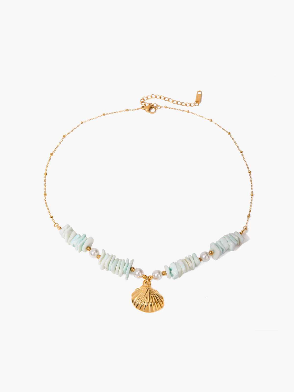Pearl Shell Necklace in Mint Green — Svelte Chic