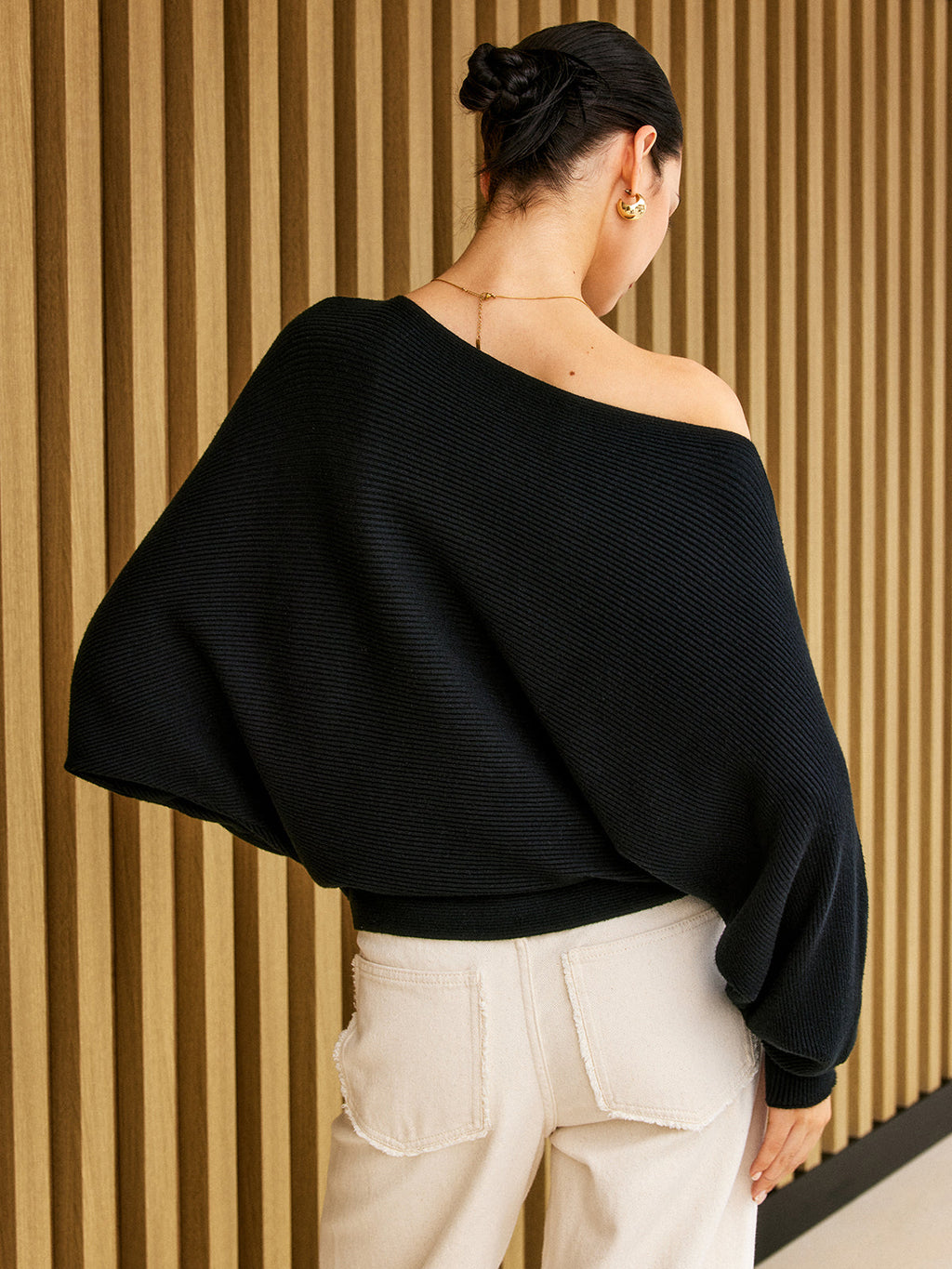 Cold Shoulder Loose Sweater — Svelte Chic