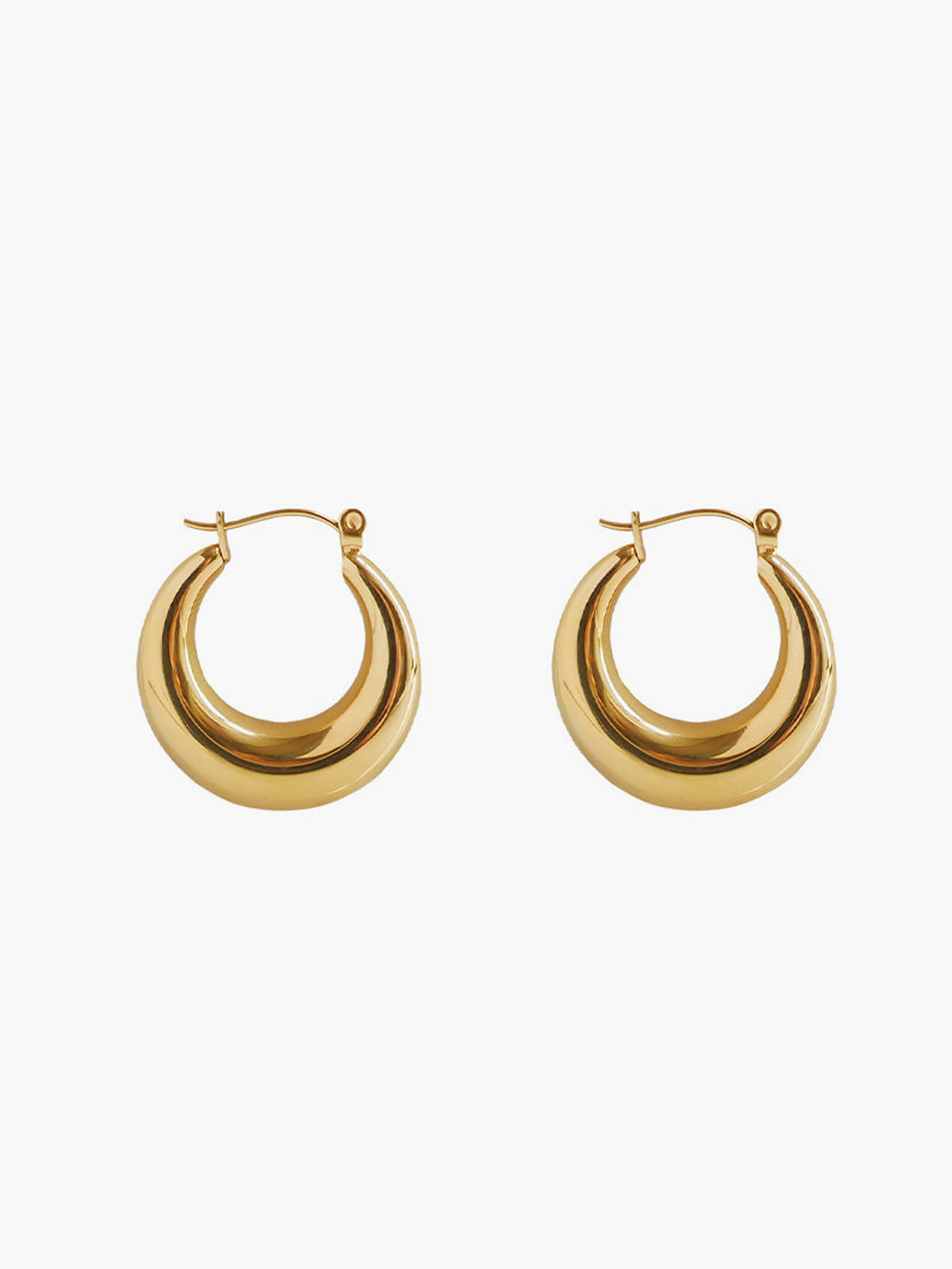 Gold Hoop Earrings, 3.9 cm — Svelte Chic
