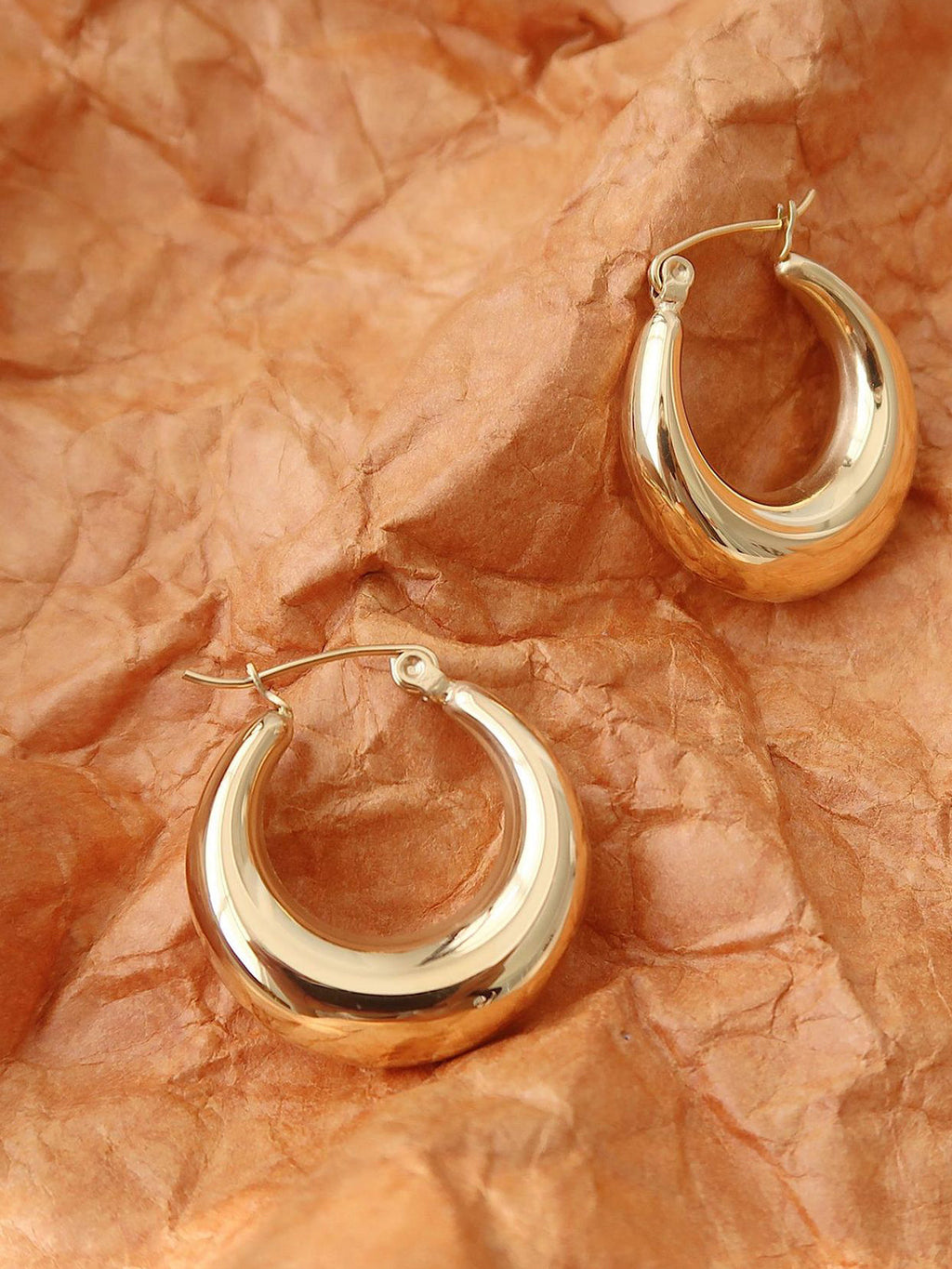 Gold Hoop Earrings, 3.9 cm in Gold — Svelte Chic
