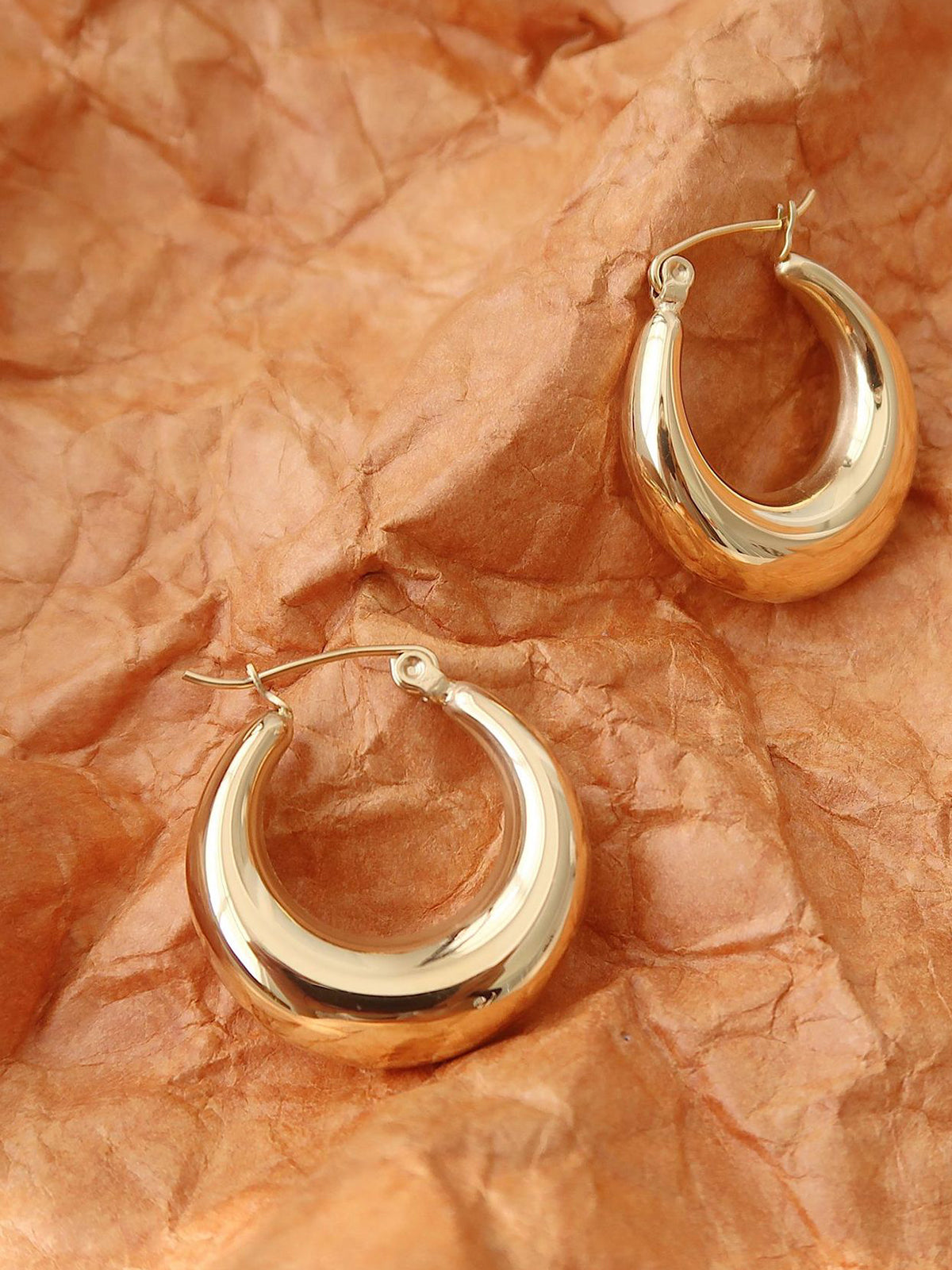 Gold Hoop Earrings, 3.9 cm in Gold — Svelte Chic