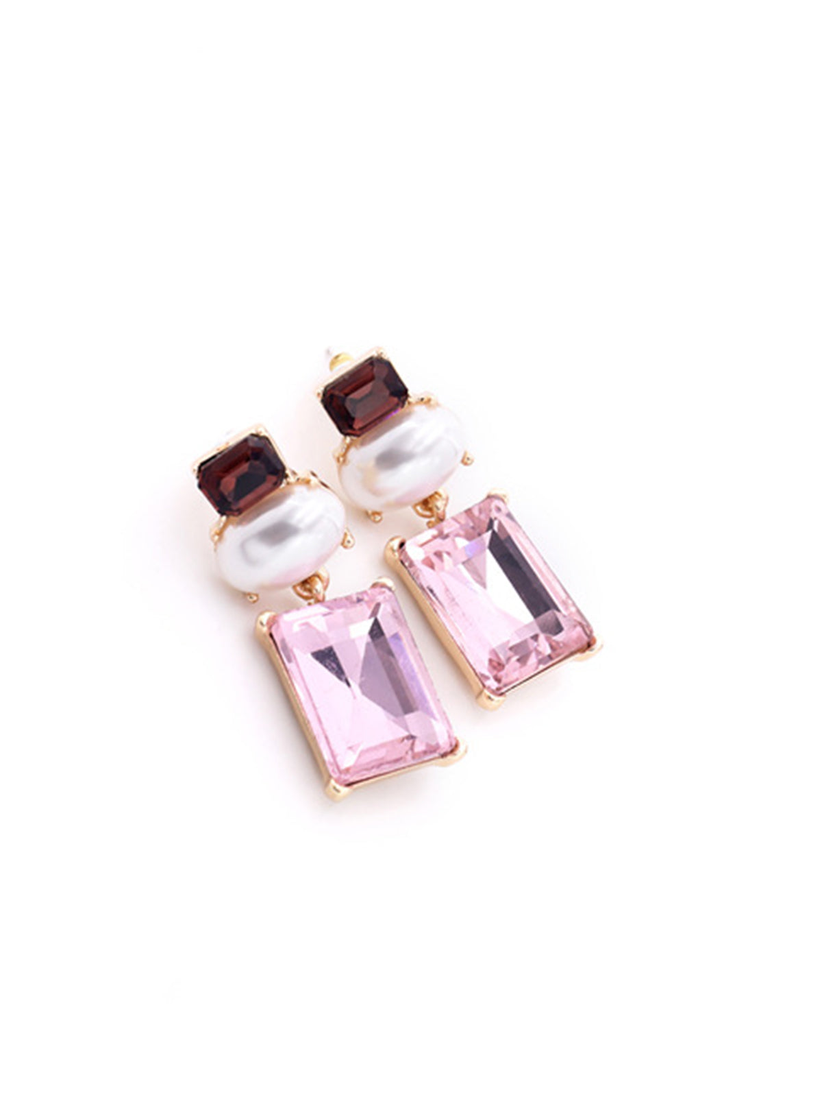 Geometric Rhinestone Drop Earrings — Svelte Chic