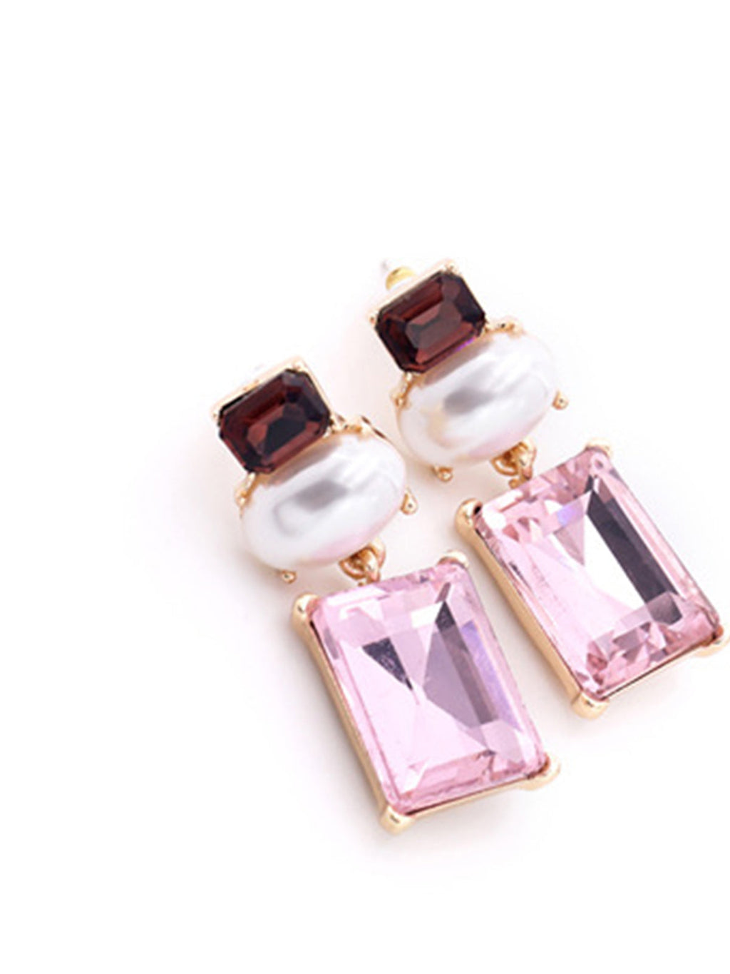Geometric Rhinestone Drop Earrings — Svelte Chic