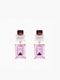 Geometric Rhinestone Drop Earrings in Multicolor — Svelte Chic