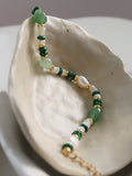 Pearl and Malachite Bracelet in Green — Svelte Chic