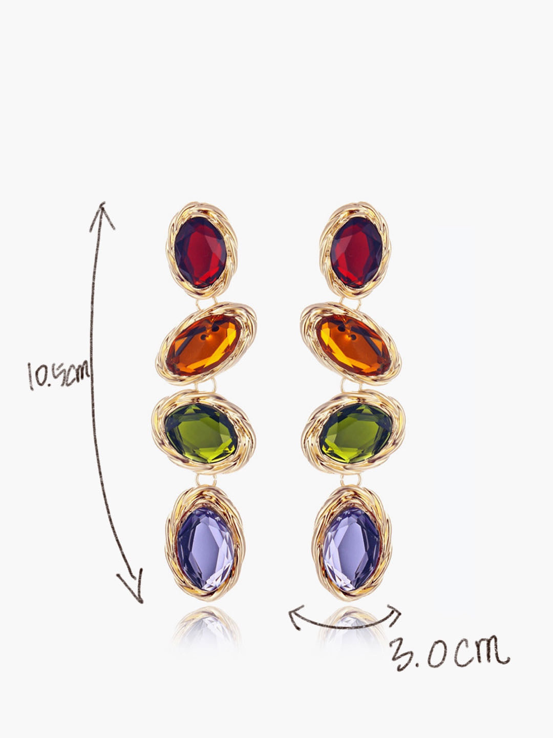 Coloured Rhinestone Earrings — Svelte Chic