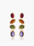 Coloured Rhinestone Earrings in Multicolor — Svelte Chic