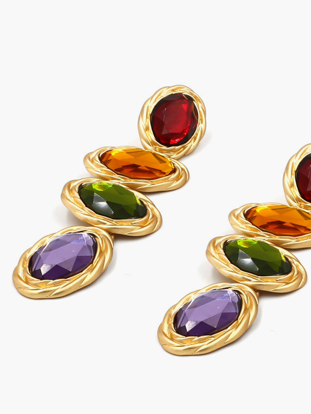 Coloured Rhinestone Earrings — Svelte Chic