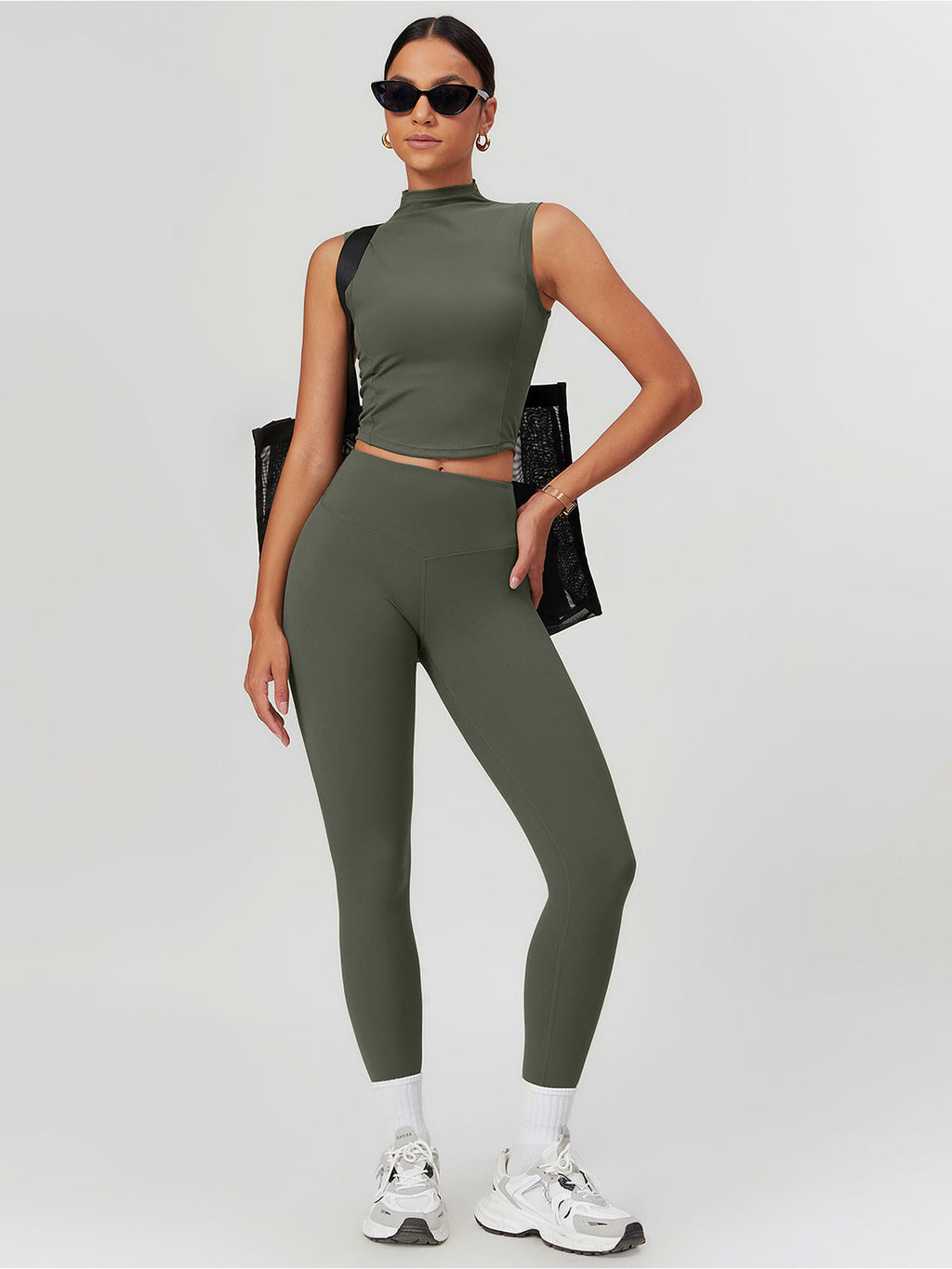 High Neck Cropped Sports Top — Svelte Chic