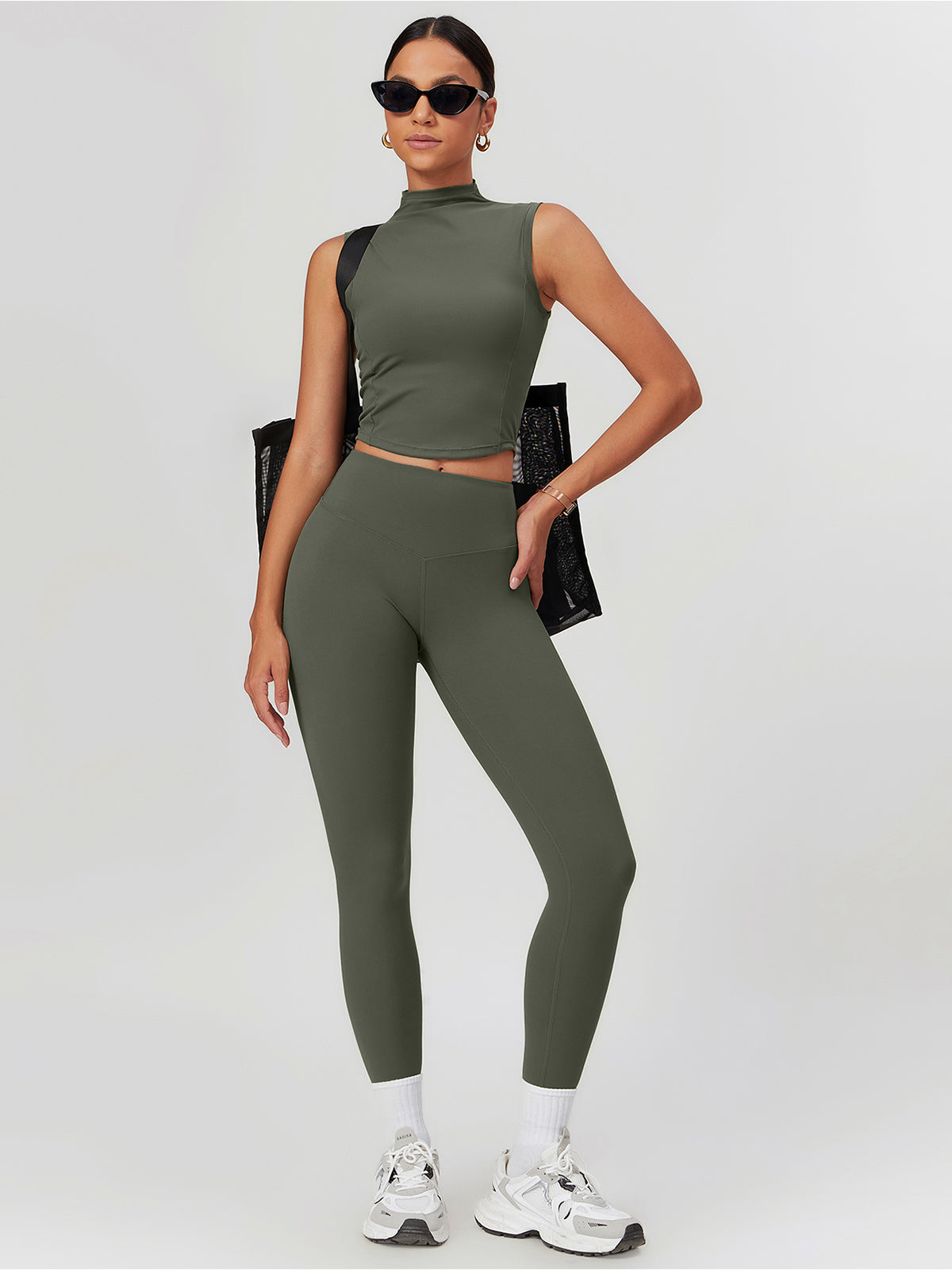 High Neck Cropped Sports Top — Svelte Chic