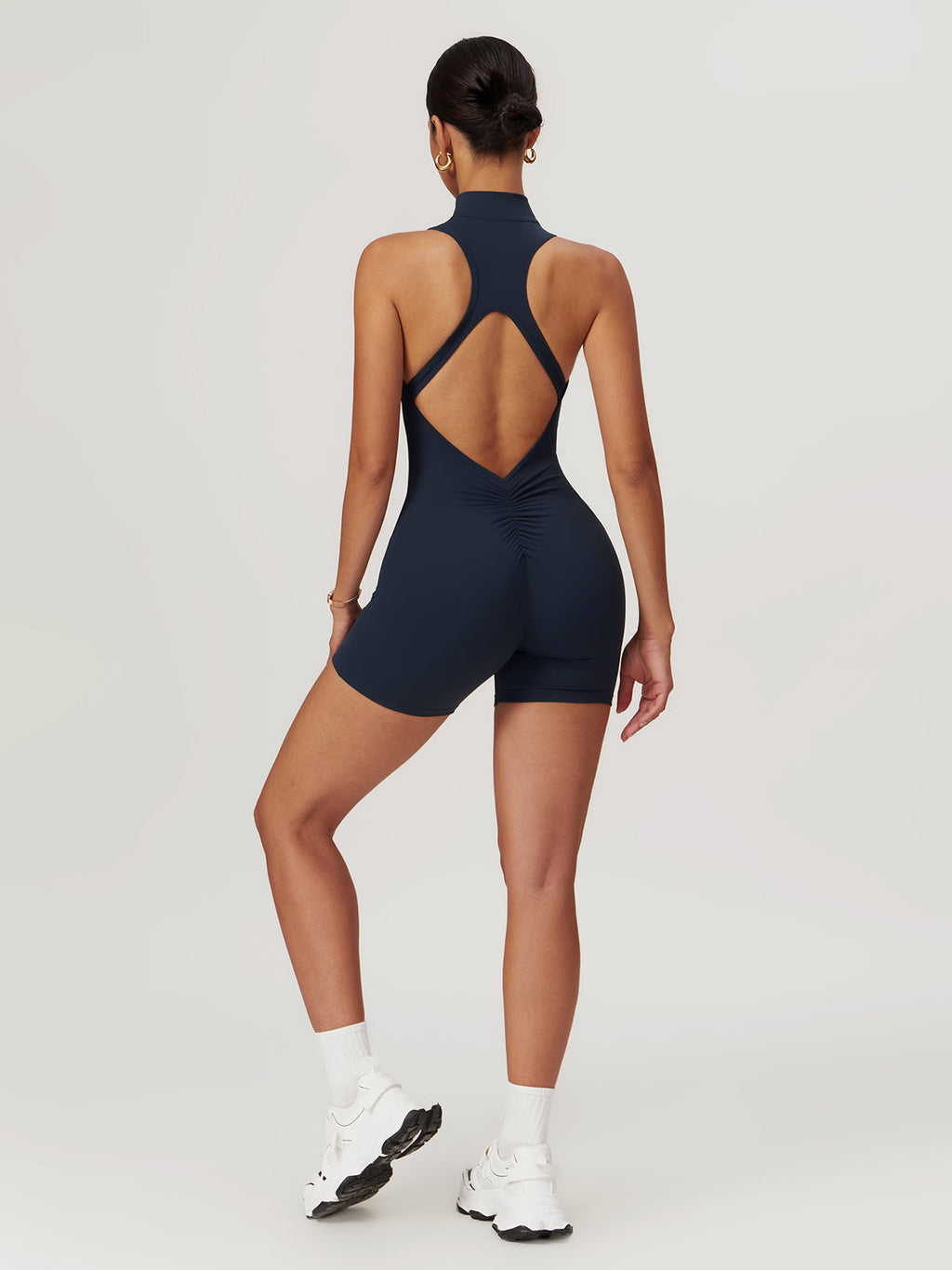 Open Back Zip Seamless Romper — Svelte Chic