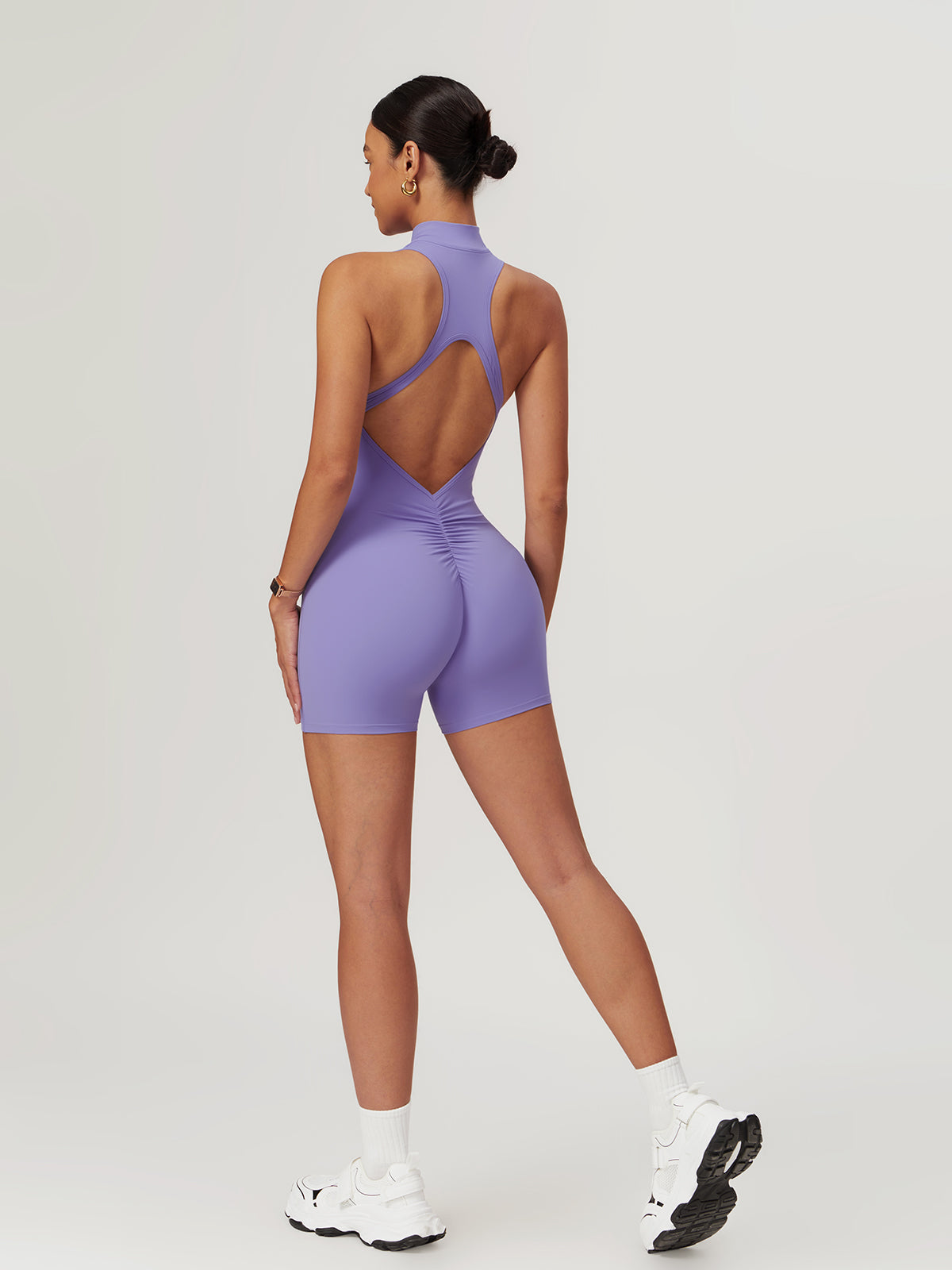 Open Back Zip Seamless Romper — Svelte Chic