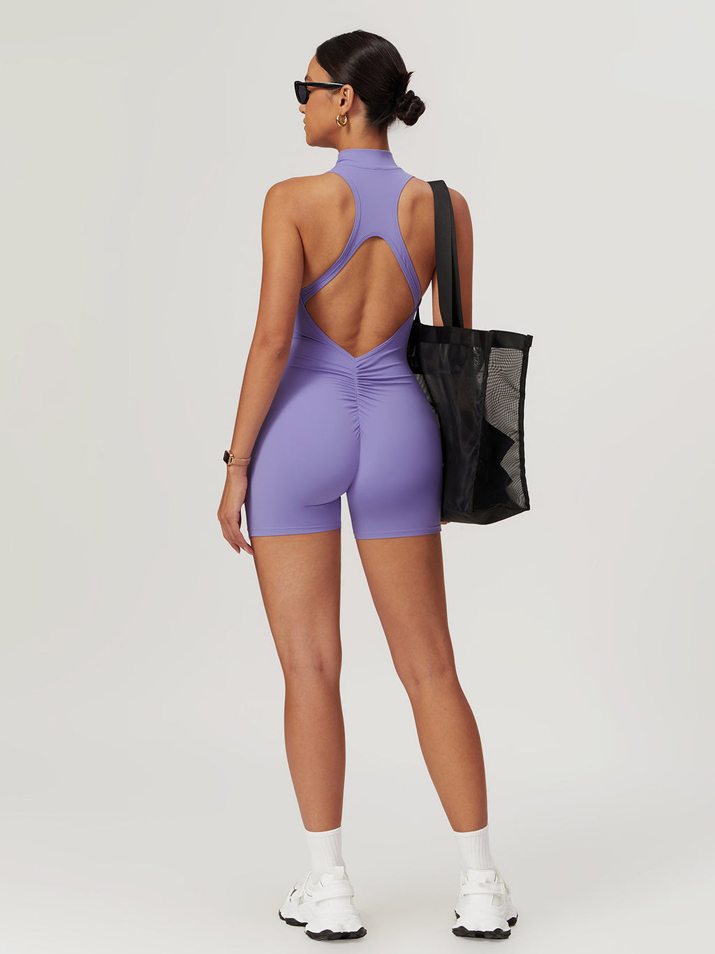 Open Back Zip Seamless Romper — Svelte Chic