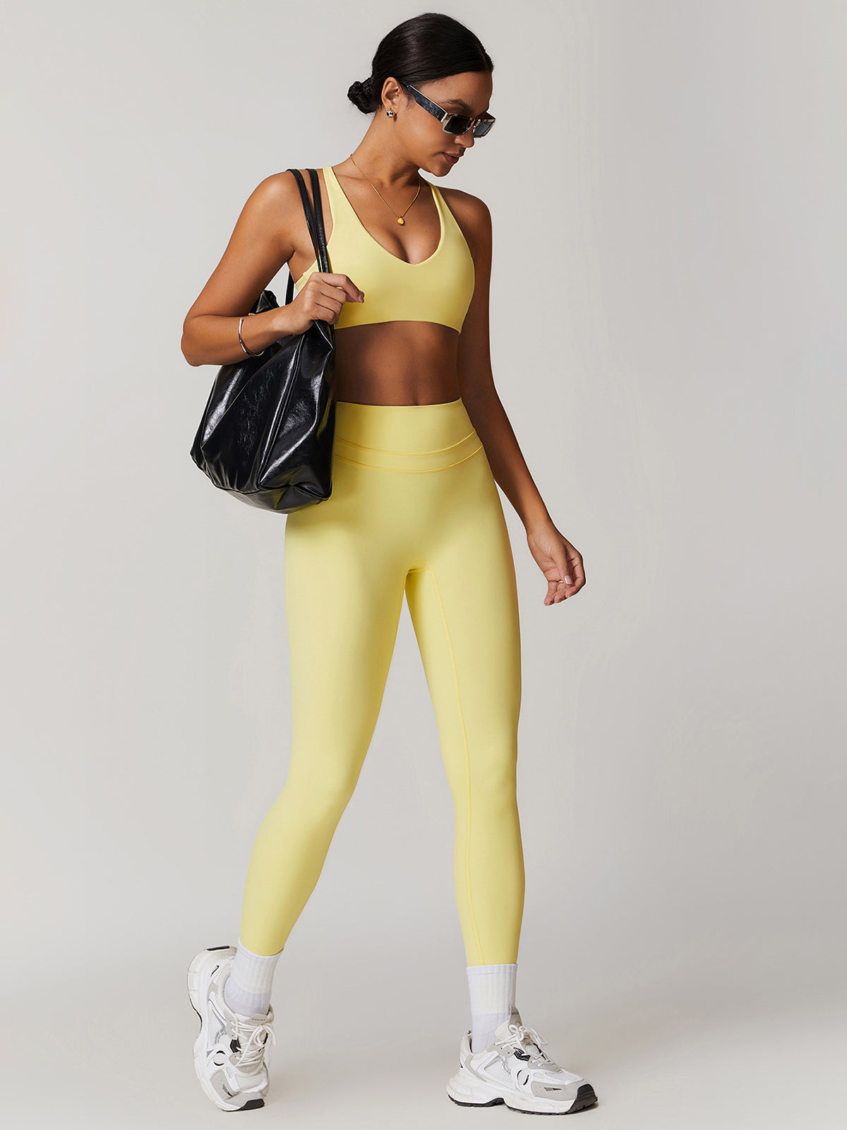 High Waist Leggings in Yellow — Svelte Chic