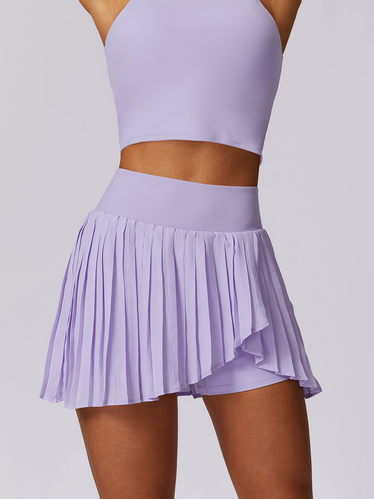Pleated Pocket Active Skirt in Purple — Svelte Chic